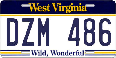 WV license plate DZM486