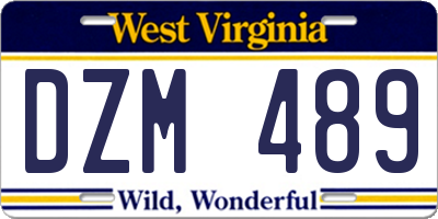 WV license plate DZM489