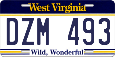 WV license plate DZM493