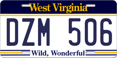 WV license plate DZM506