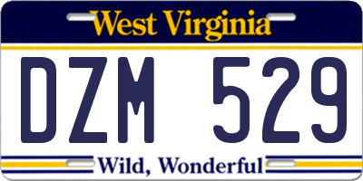 WV license plate DZM529