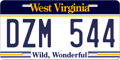 WV license plate DZM544