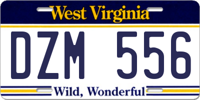 WV license plate DZM556