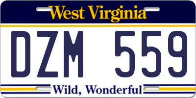 WV license plate DZM559