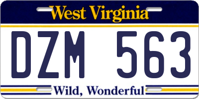 WV license plate DZM563