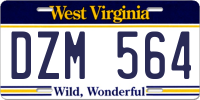 WV license plate DZM564