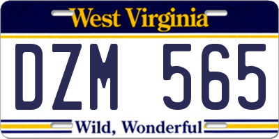 WV license plate DZM565