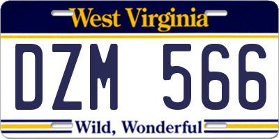 WV license plate DZM566