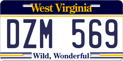 WV license plate DZM569