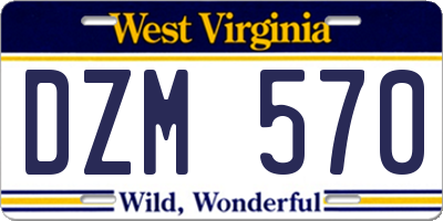 WV license plate DZM570