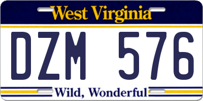 WV license plate DZM576