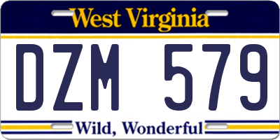 WV license plate DZM579