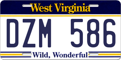 WV license plate DZM586