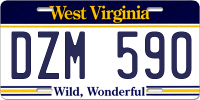 WV license plate DZM590