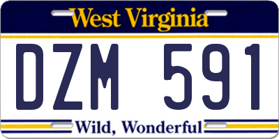 WV license plate DZM591