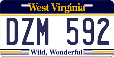 WV license plate DZM592