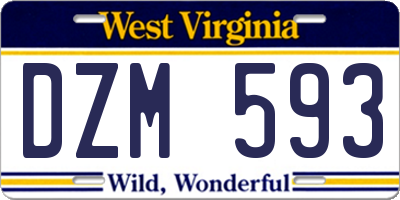 WV license plate DZM593