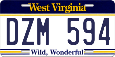 WV license plate DZM594