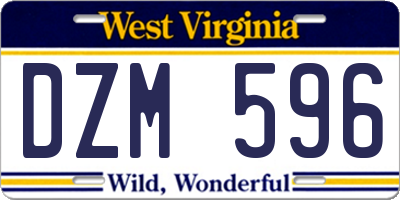 WV license plate DZM596