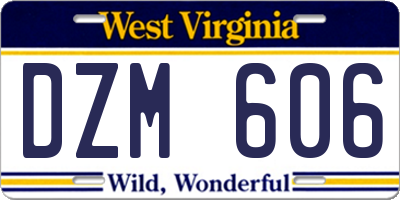 WV license plate DZM606