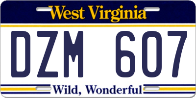 WV license plate DZM607