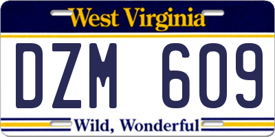 WV license plate DZM609