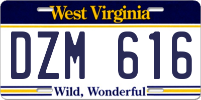 WV license plate DZM616