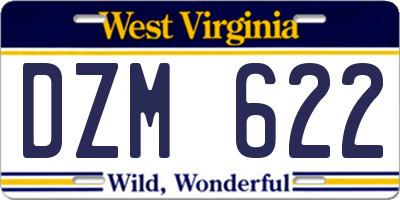 WV license plate DZM622