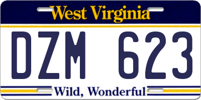 WV license plate DZM623