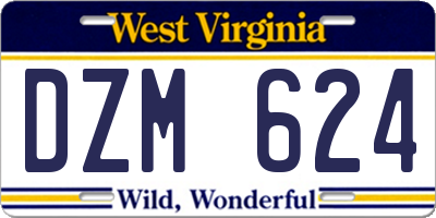 WV license plate DZM624