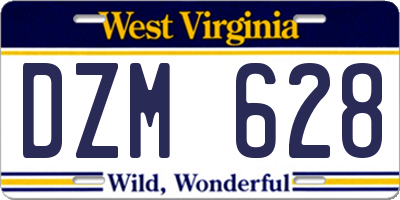 WV license plate DZM628