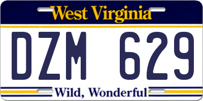 WV license plate DZM629