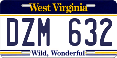 WV license plate DZM632