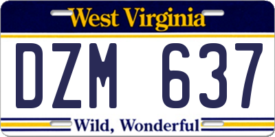 WV license plate DZM637