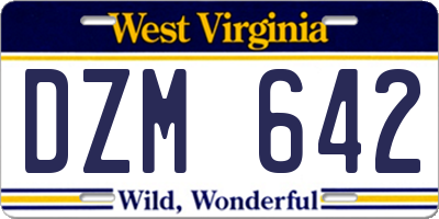 WV license plate DZM642