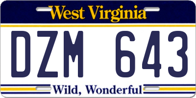 WV license plate DZM643