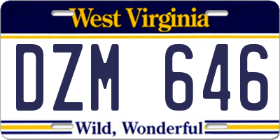 WV license plate DZM646