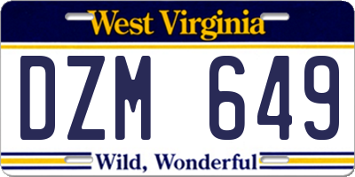 WV license plate DZM649