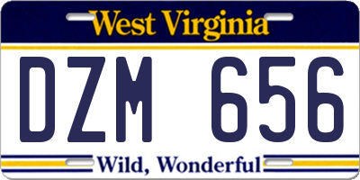 WV license plate DZM656