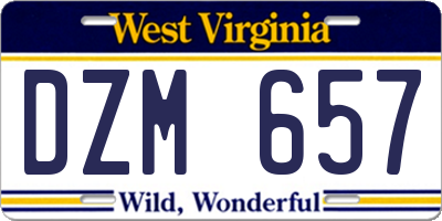 WV license plate DZM657