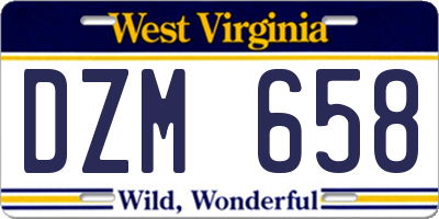 WV license plate DZM658