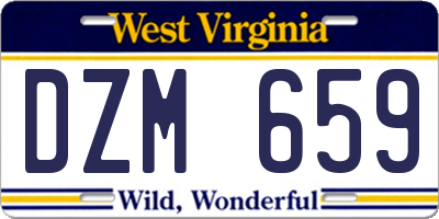 WV license plate DZM659