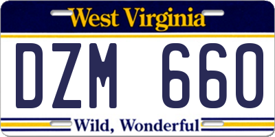 WV license plate DZM660