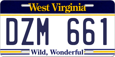 WV license plate DZM661