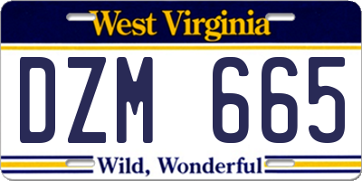 WV license plate DZM665