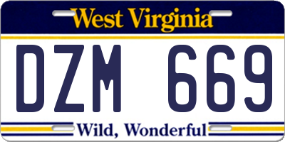 WV license plate DZM669