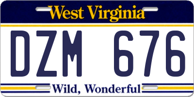 WV license plate DZM676