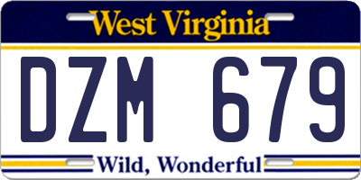 WV license plate DZM679