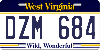 WV license plate DZM684