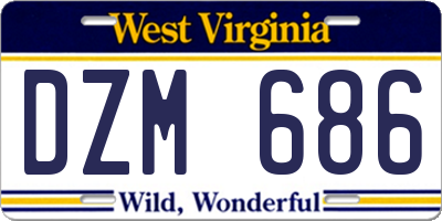 WV license plate DZM686